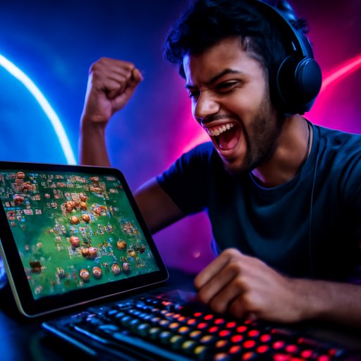 BE999 MOBA match screen on tablet